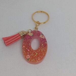 Pink and Gold Keychain with Tassel